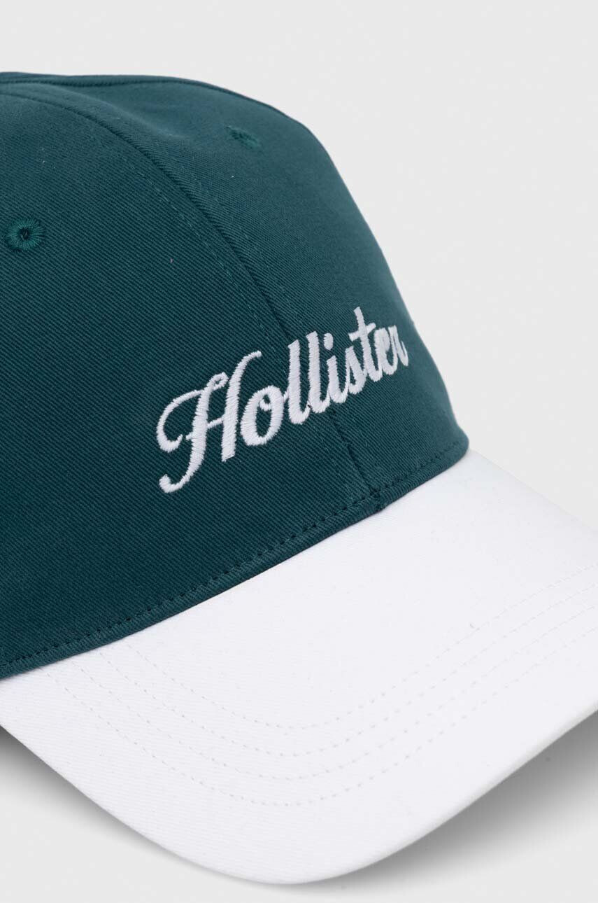 Hollister Co. Bavlnená šiltovka zelená farba s nášivkou - Pepit.sk