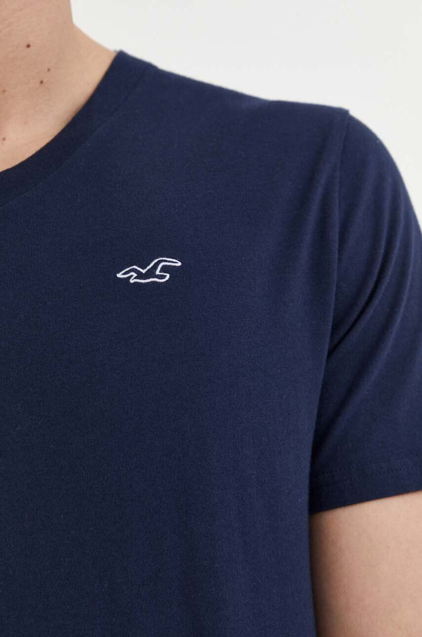 Hollister Co. Bavlnené tričko béžová farba - Pepit.sk