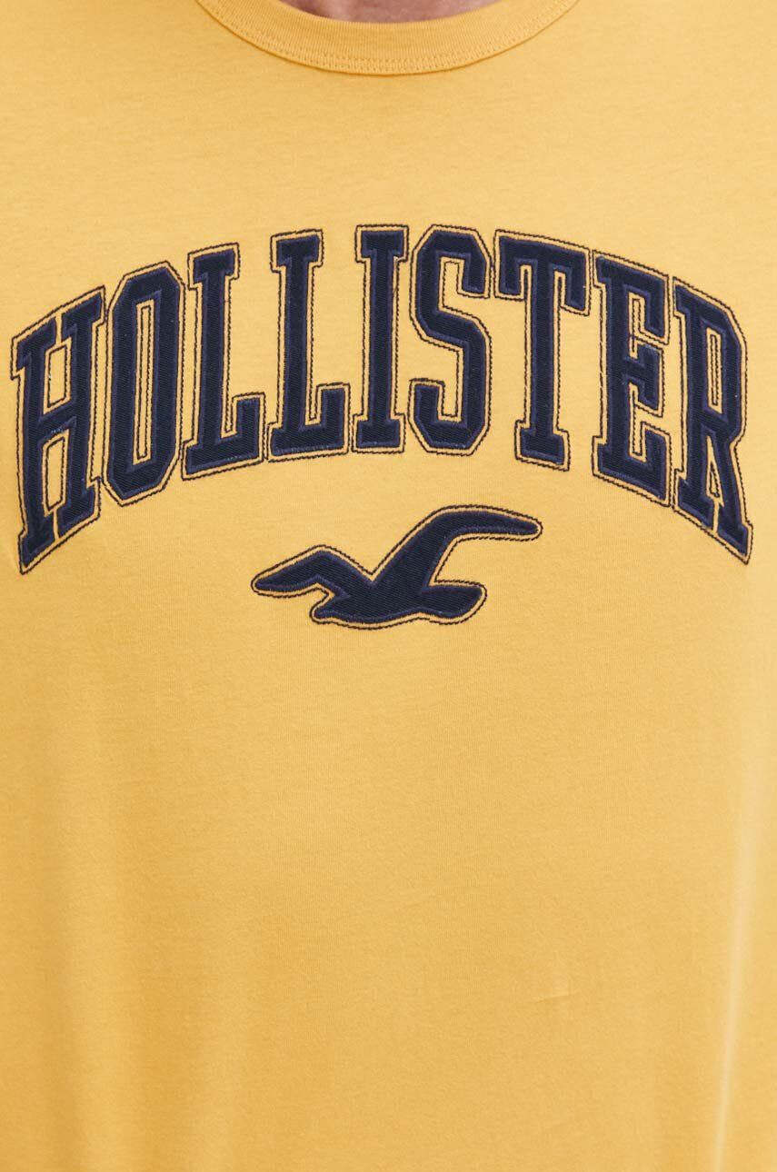 Hollister Co. Bavlnené tričko pánsky čierna farba jednofarebný - Pepit.sk