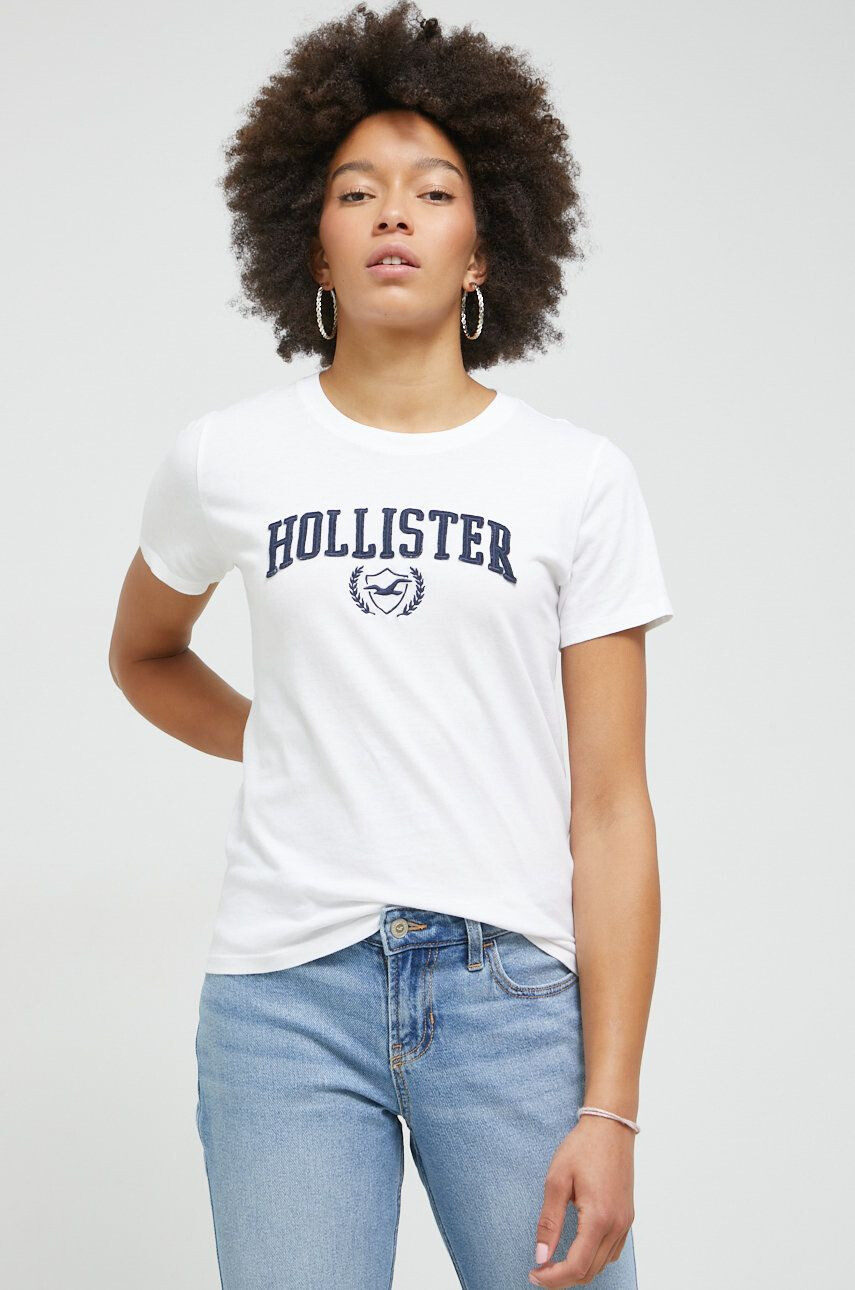 Hollister Co. Bavlnené tričko jednofarebné - Pepit.sk