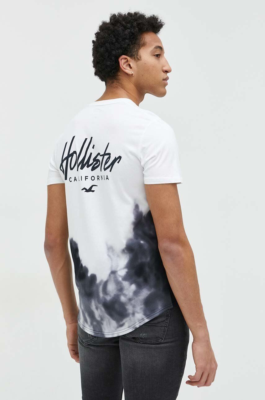 Hollister Co. Bavlnené tričko tmavomodrá farba vzorované - Pepit.sk