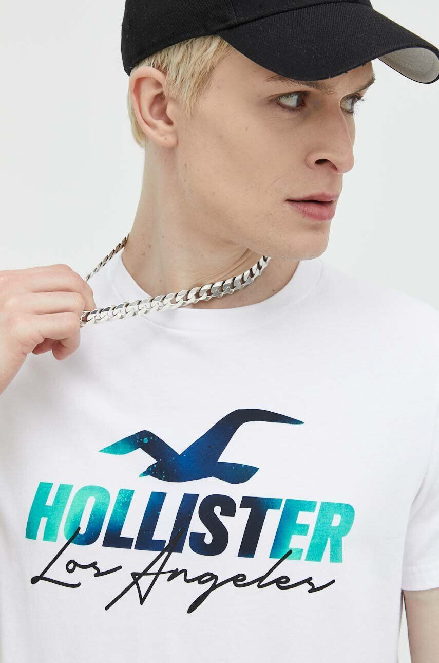 Hollister Co. Bavlnené tričko fialová farba - Pepit.sk