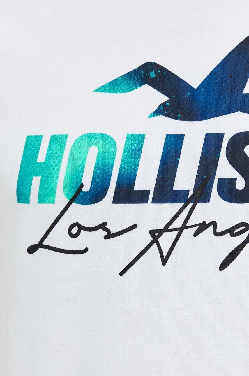 Hollister Co. Bavlnené tričko fialová farba - Pepit.sk