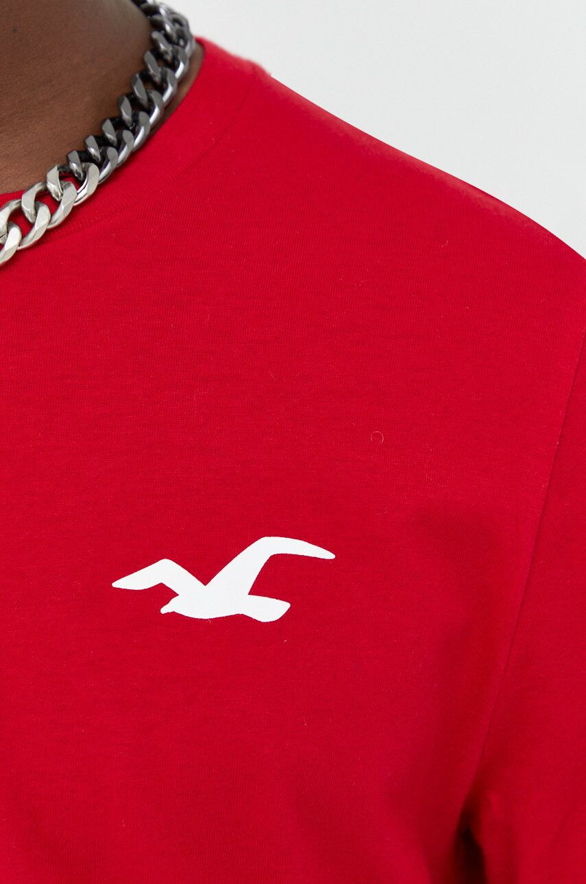 Hollister Co. Bavlnené tričko s dlhým rukávom biela farba s potlačou - Pepit.sk