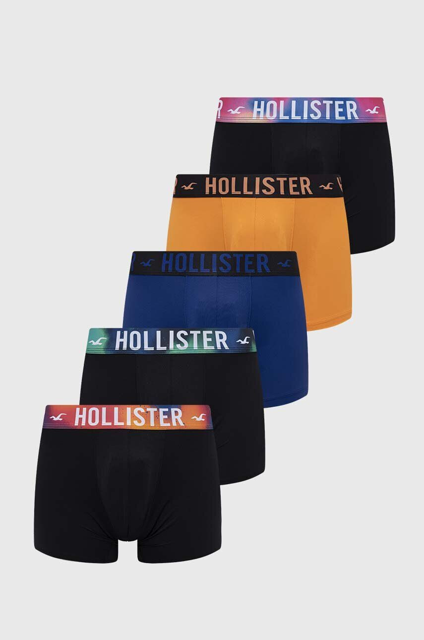 Hollister Co. Boxerky 5-pak pánske čierna farba - Pepit.sk