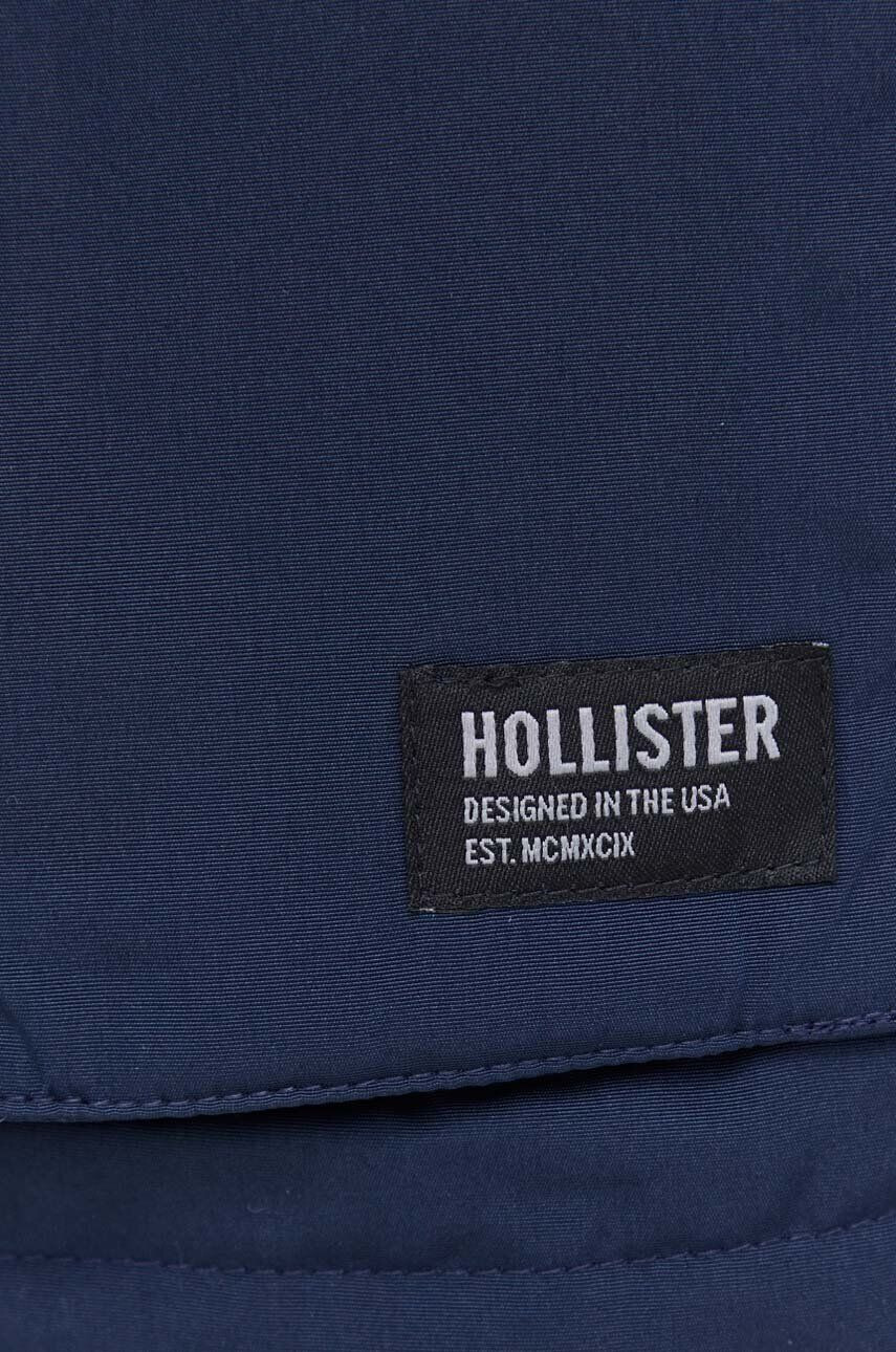 Hollister Co. Bunda pánska tmavomodrá farba zimná - Pepit.sk