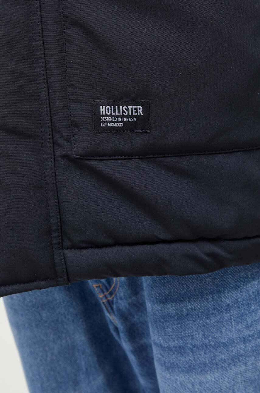 Hollister Co. Bunda pánska čierna farba zimná - Pepit.sk