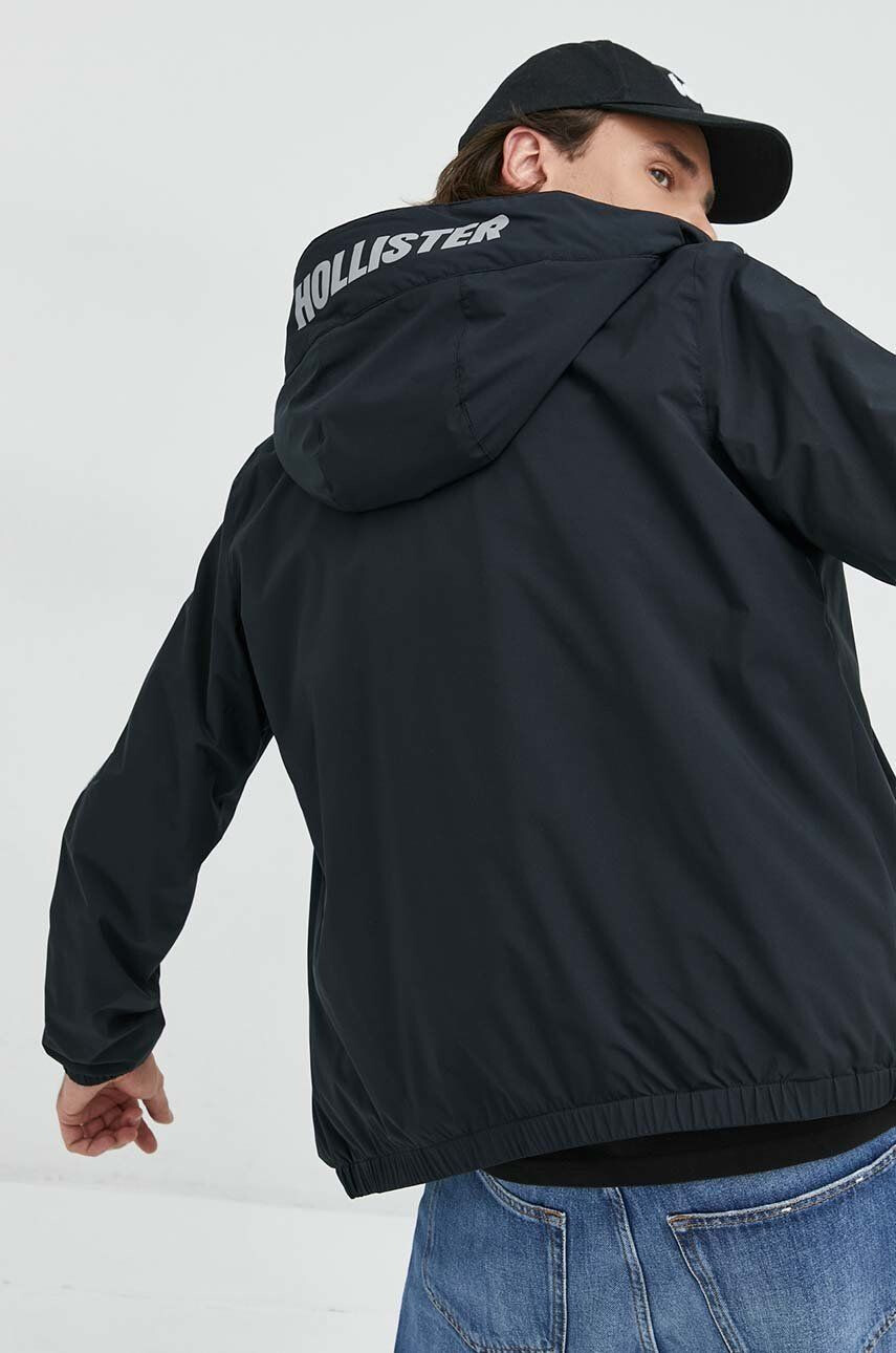 Hollister Co. Bunda pánska čierna farba prechodná oversize - Pepit.sk