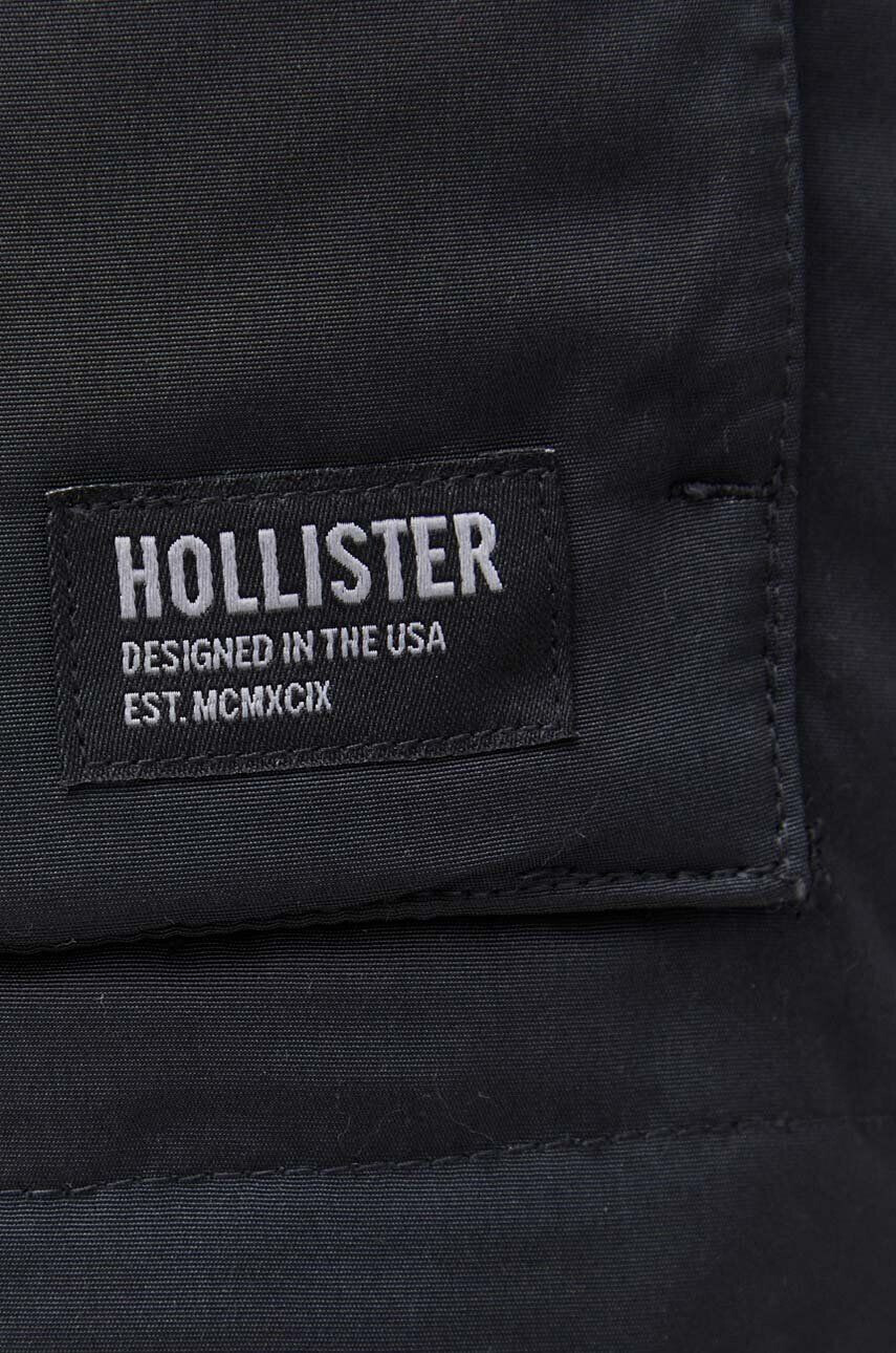 Hollister Co. Bunda pánska čierna farba prechodná - Pepit.sk