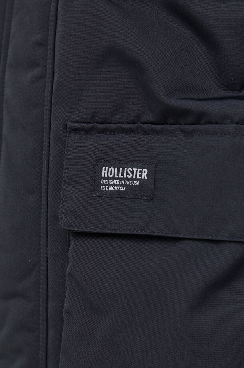 Hollister Co. Bunda pánska čierna farba zimná - Pepit.sk