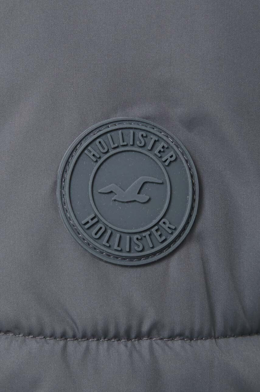 Hollister Co. Bunda dámska šedá farba zimná oversize - Pepit.sk