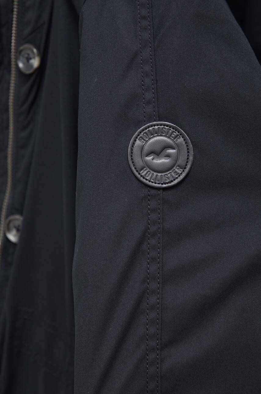 Hollister Co. Bunda parka dámska čierna farba prechodná - Pepit.sk