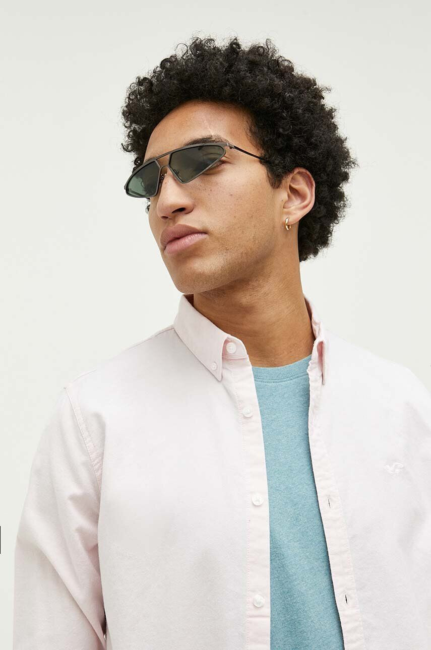 Hollister Co. Košeľa pánska ružová farba regular s golierom button-down - Pepit.sk