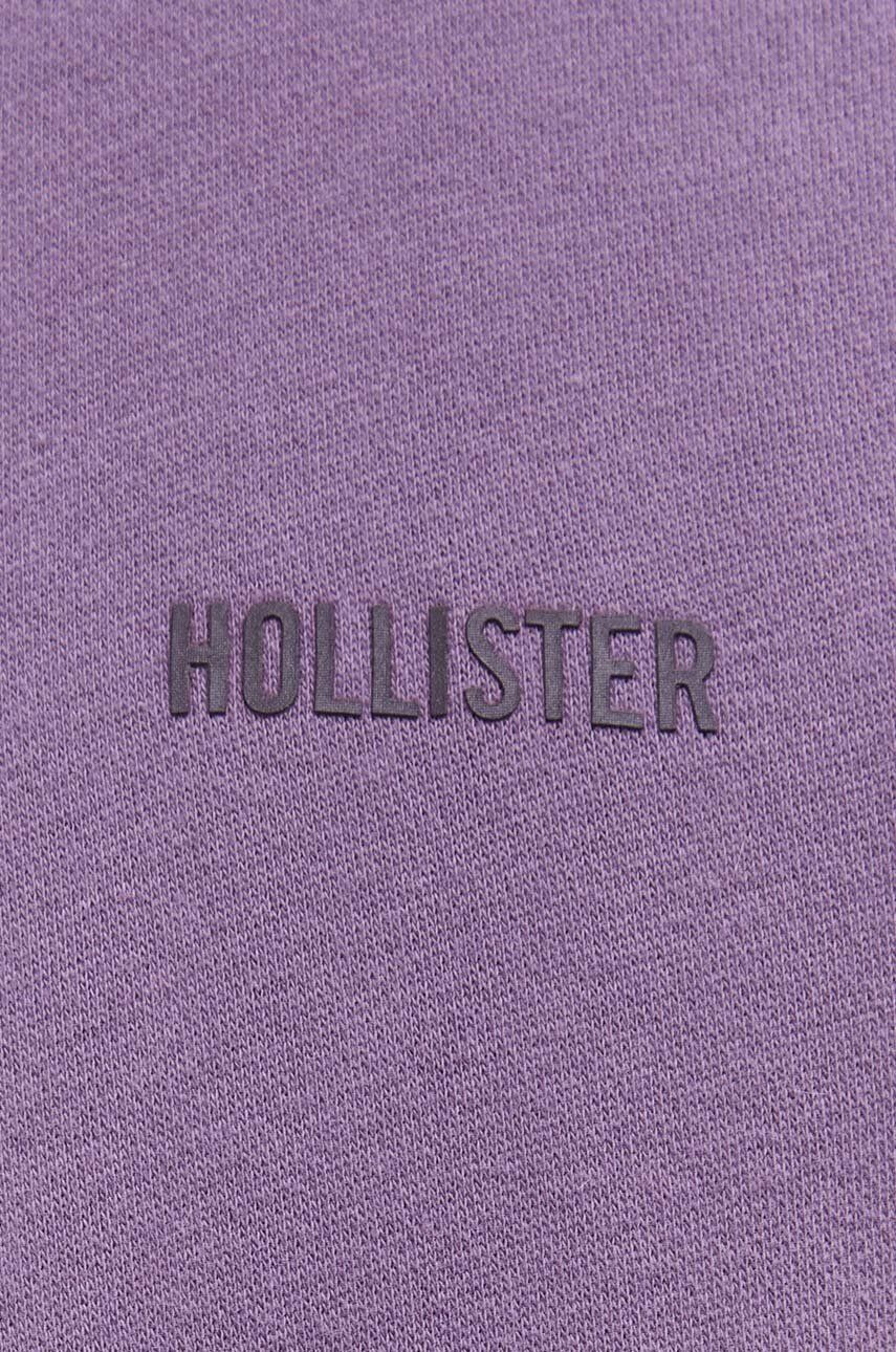 Hollister Co. Mikina pánska fialová farba s kapucňou jednofarebná - Pepit.sk