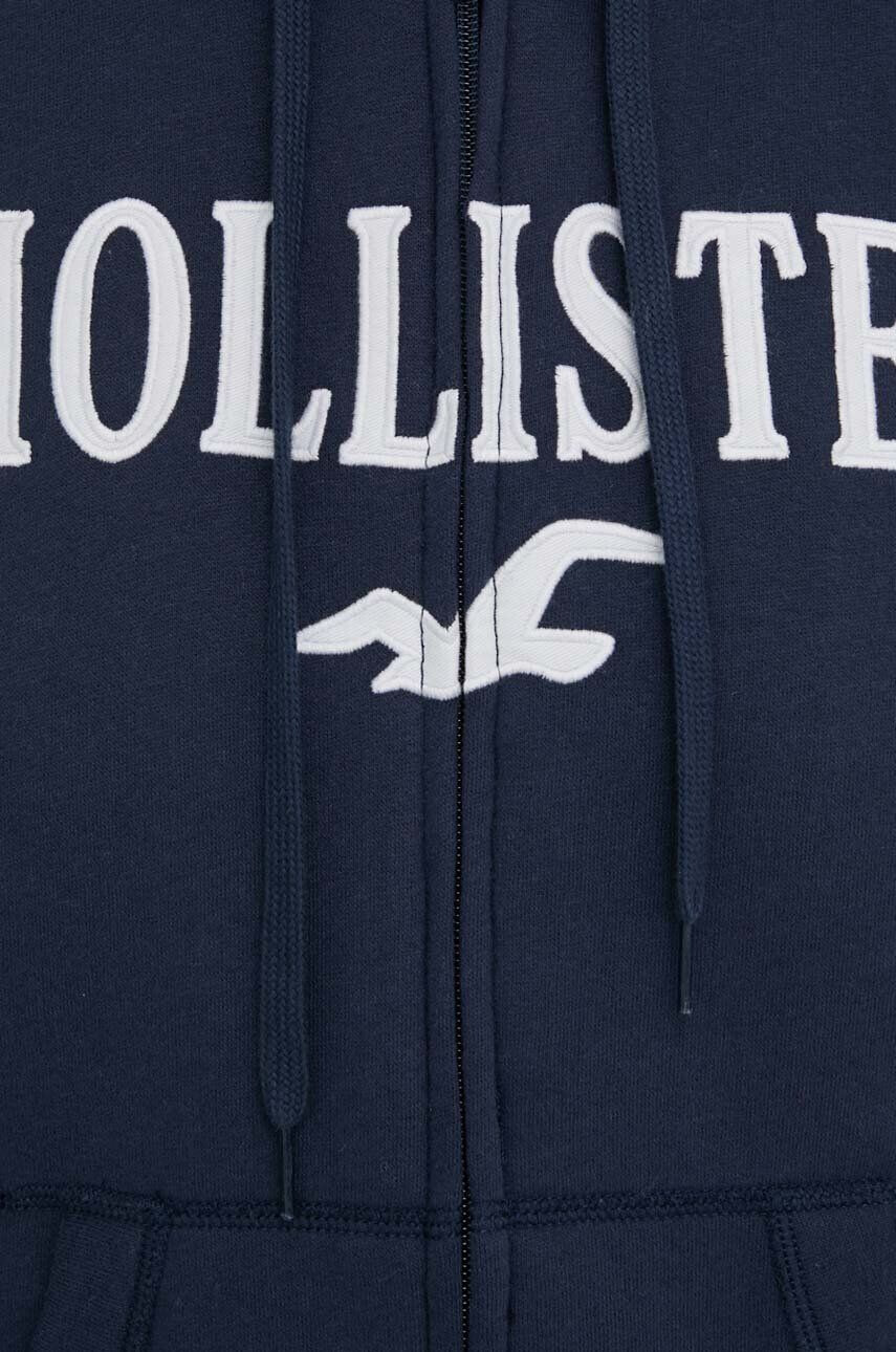 Hollister Co. Mikina dámska tmavomodrá farba s kapucňou s potlačou - Pepit.sk