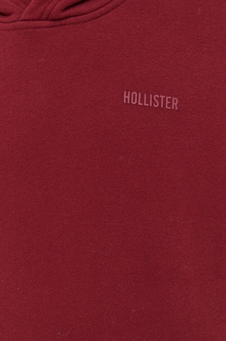 Hollister Co. Mikina pánska bordová farba s kapucňou jednofarebná - Pepit.sk