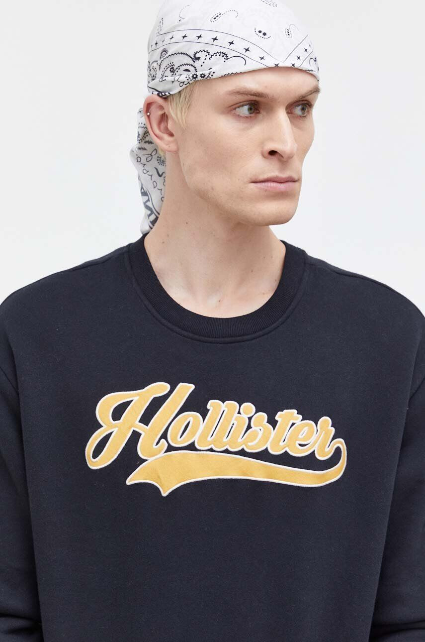 Hollister Co. Mikina pánska šedá farba s potlačou - Pepit.sk