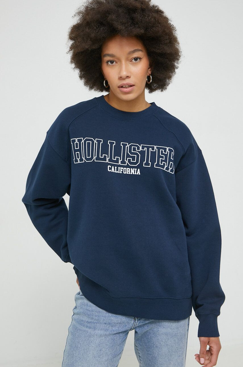 Hollister Co. Mikina dámska tmavomodrá farba s potlačou - Pepit.sk