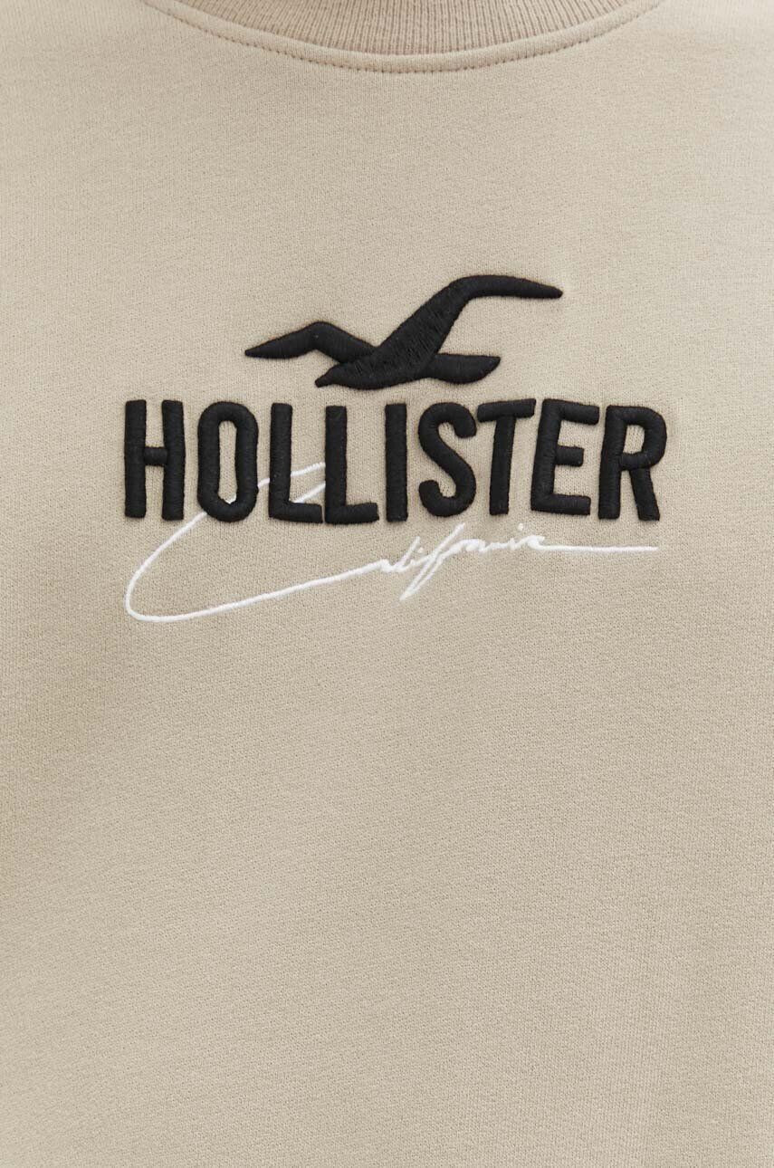 Hollister Co. Mikina pánska béžová farba s nášivkou - Pepit.sk