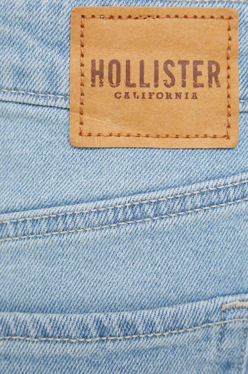 Hollister Co. Rifľové krátke nohavice dámske s nášivkou vysoký pás - Pepit.sk