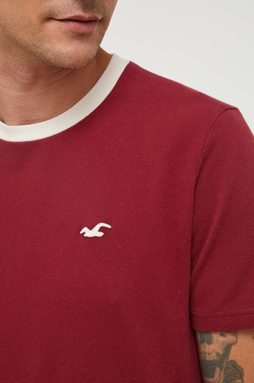 Hollister Co. Tričko pánsky bordová farba jednofarebný - Pepit.sk