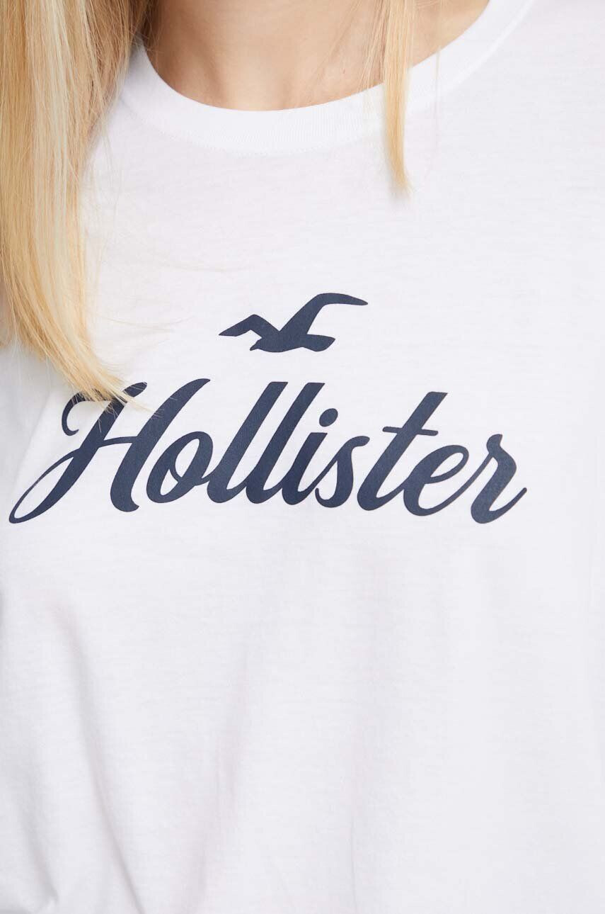 Hollister Co. Tričko s dlhým rukávom dámsky biela farba - Pepit.sk