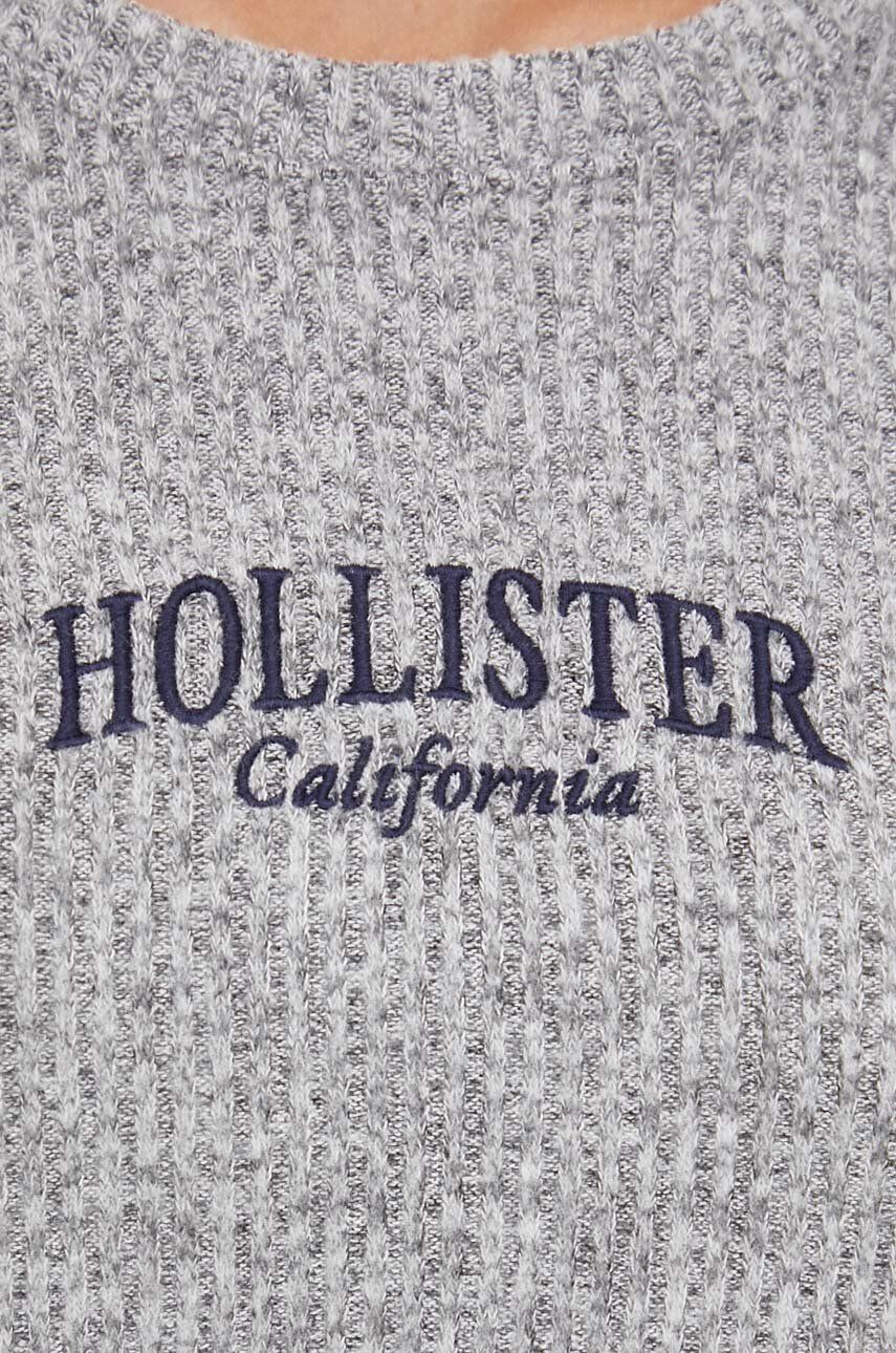 Hollister Co. Tričko s dlhým rukávom dámsky šedá farba - Pepit.sk