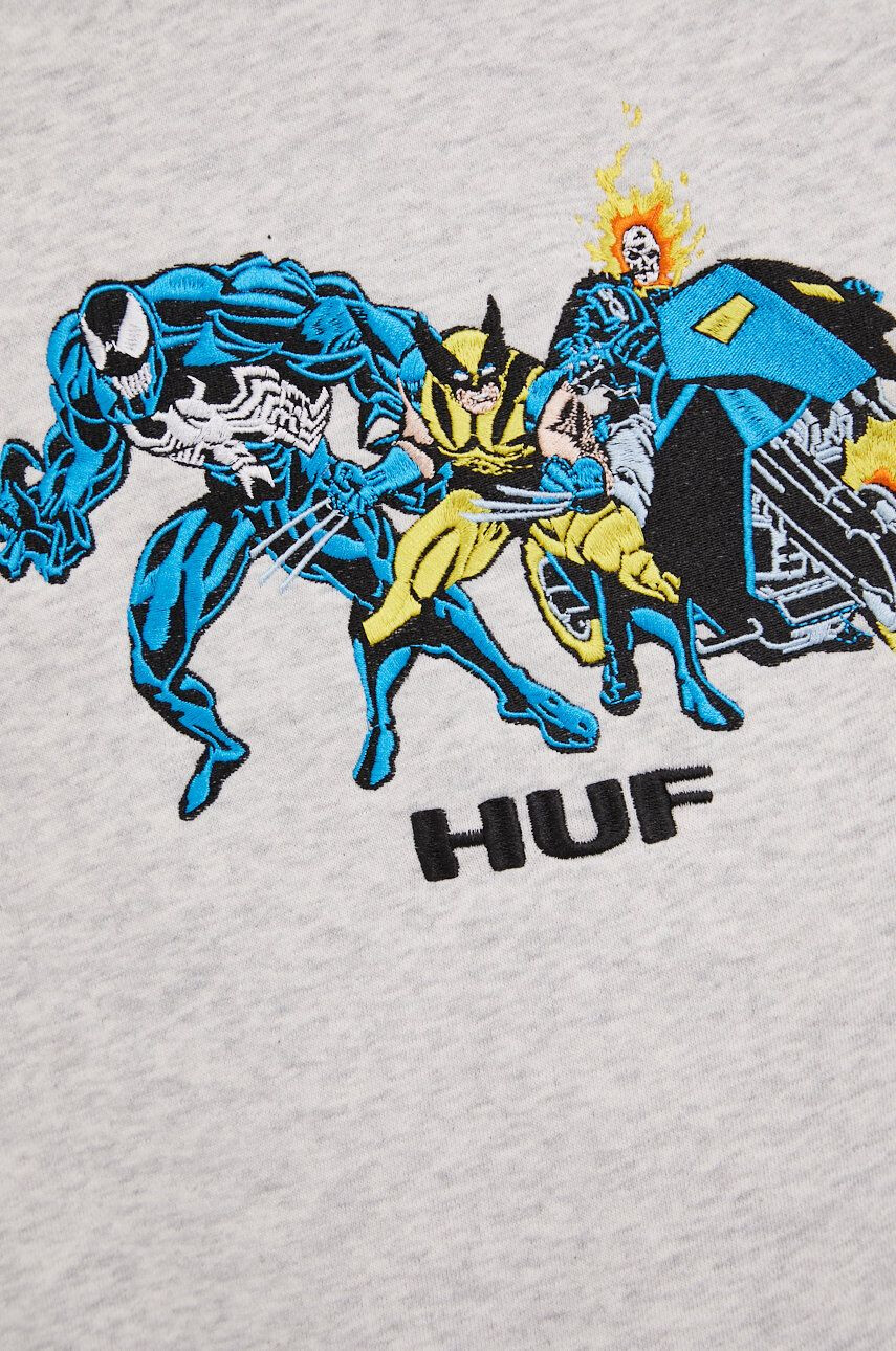 Huf Mikina X Marvel pánska šedá farba s nášivkou - Pepit.sk