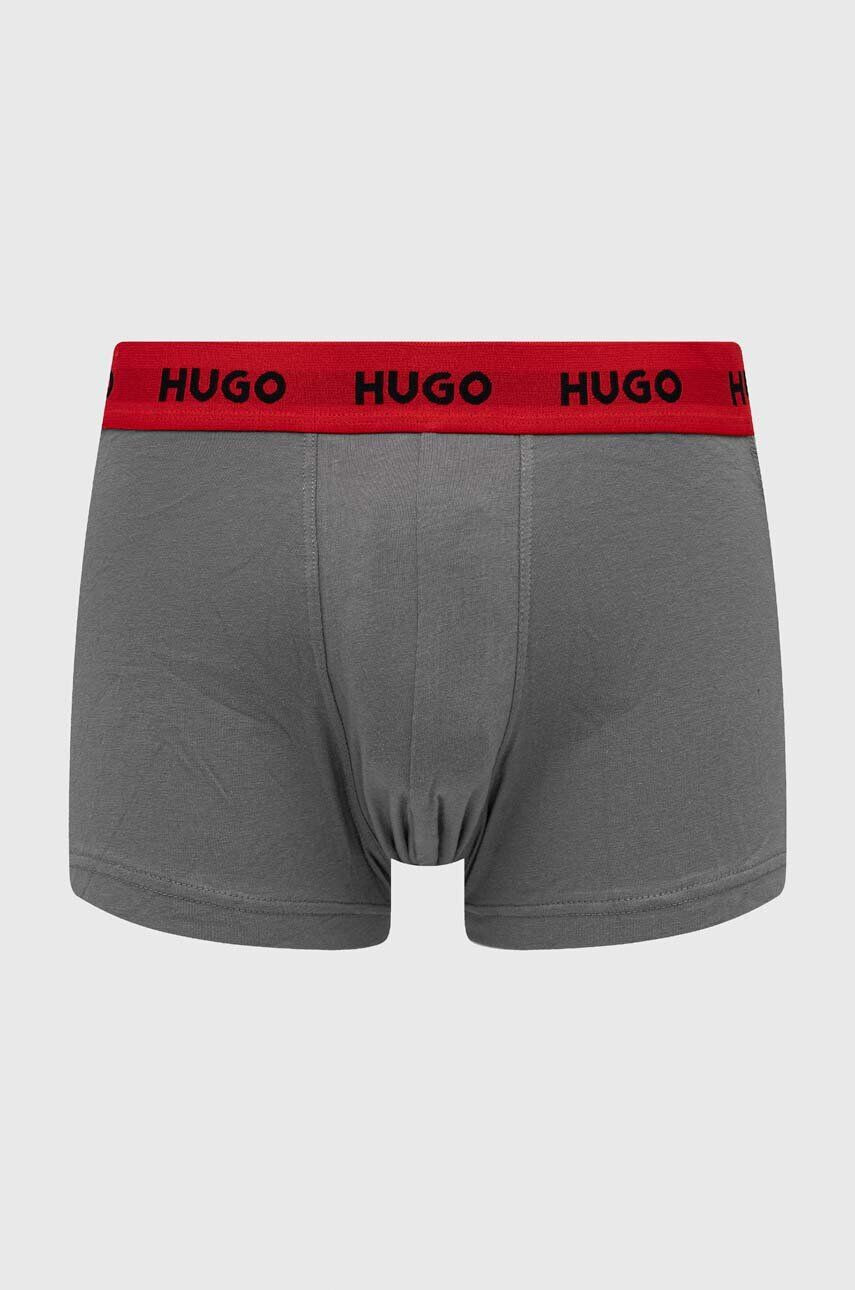 Hugo Boxerky 3-pak pánske šedá farba - Pepit.sk