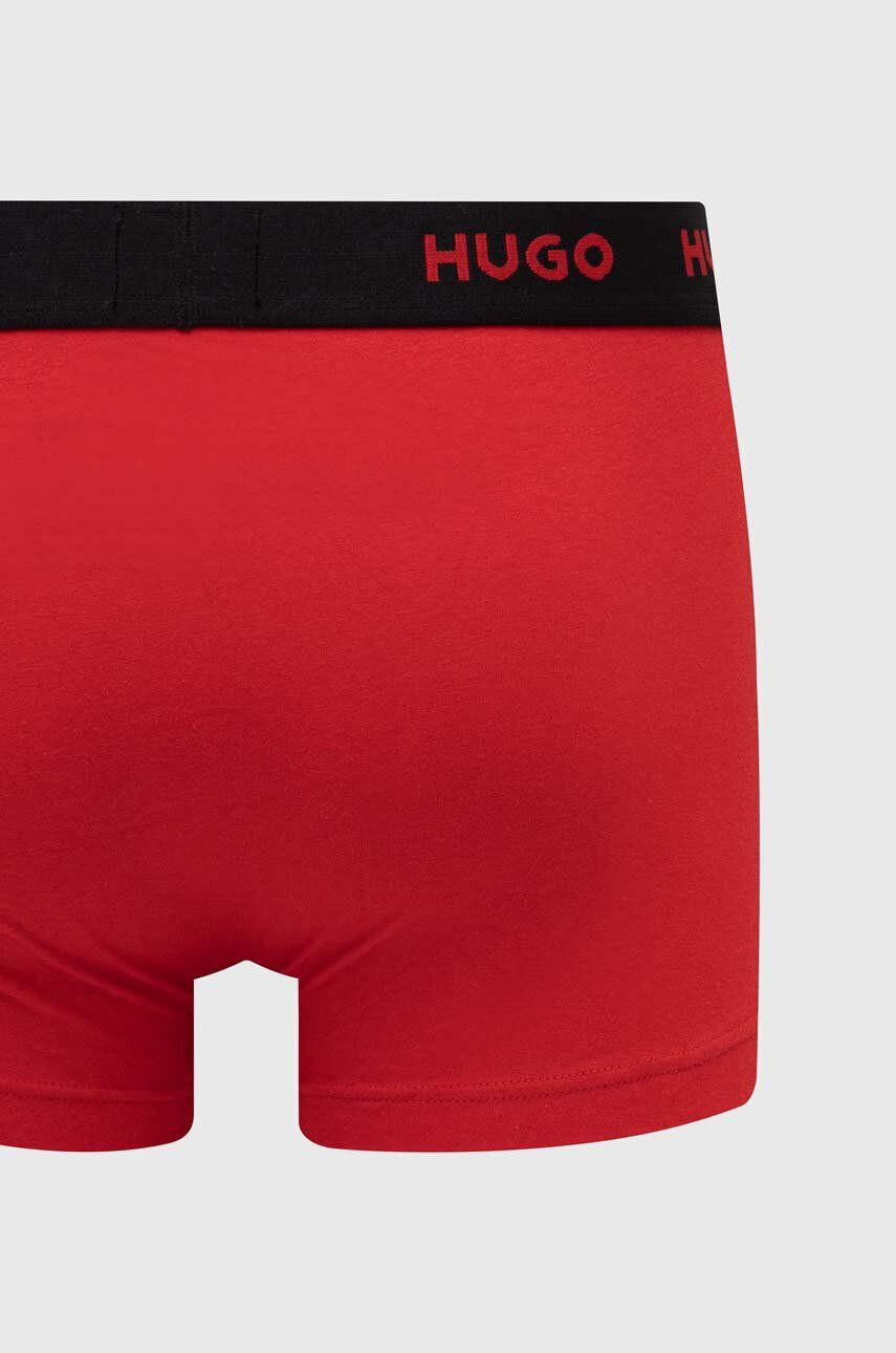 Hugo Boxerky 3-pak pánske červená farba - Pepit.sk