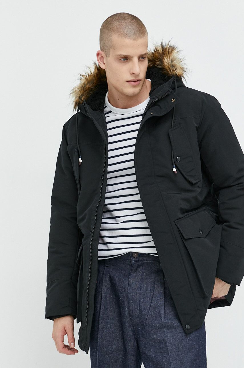 Jack & Jones Bunda parka pánska čierna farba zimná - Pepit.sk