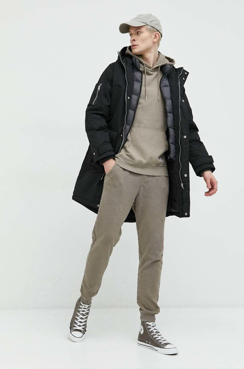 Jack & Jones Bunda parka Jorwillow pánska čierna farba zimná - Pepit.sk