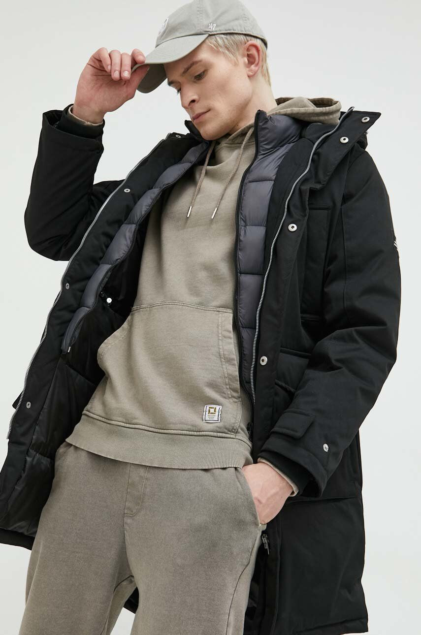 Jack & Jones Bunda parka Jorwillow pánska čierna farba zimná - Pepit.sk