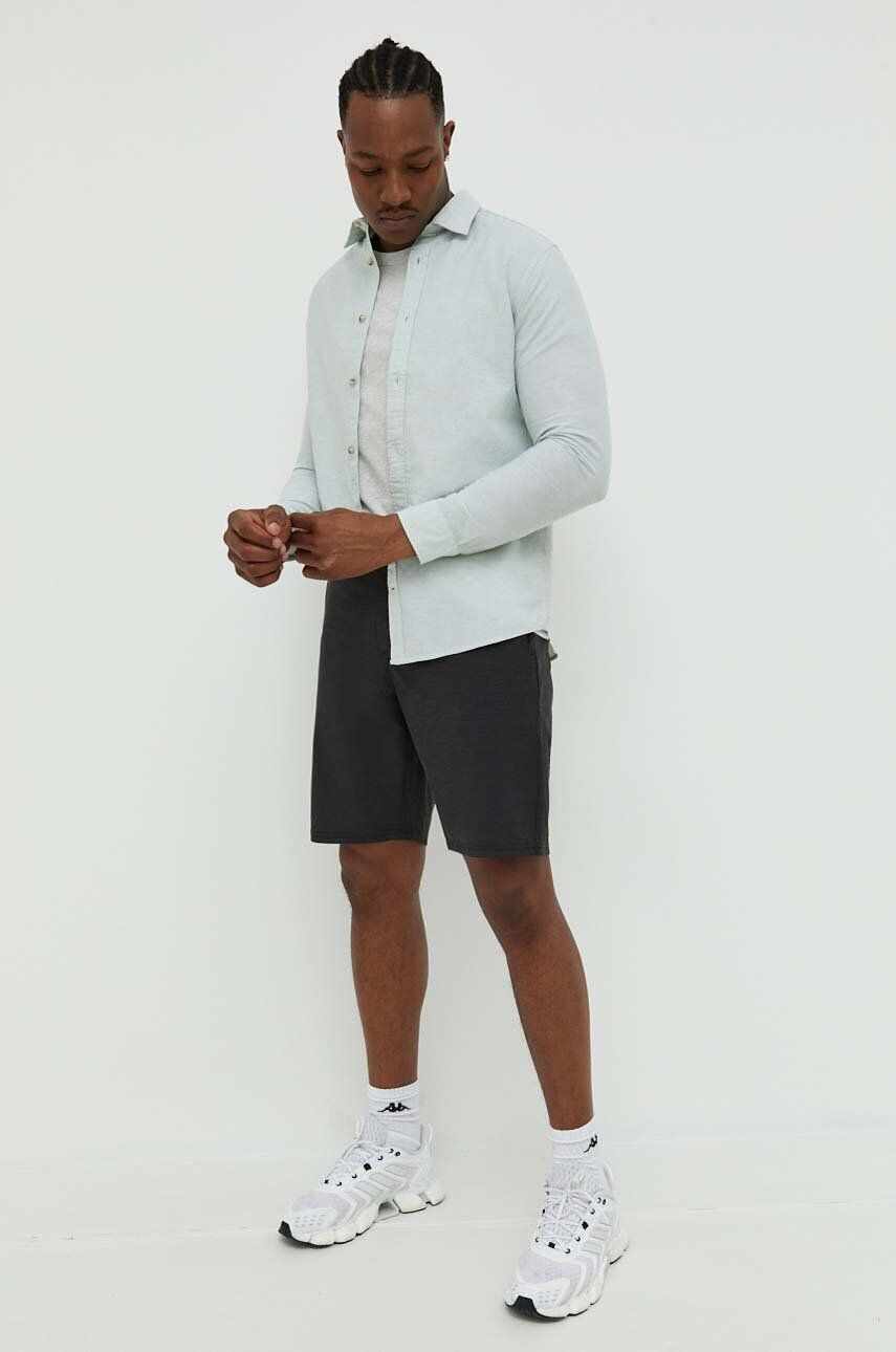 Jack & Jones Košeľa s prímesou ľanu JJESUMMER tyrkysová farba slim s klasickým golierom 12220134 - Pepit.sk