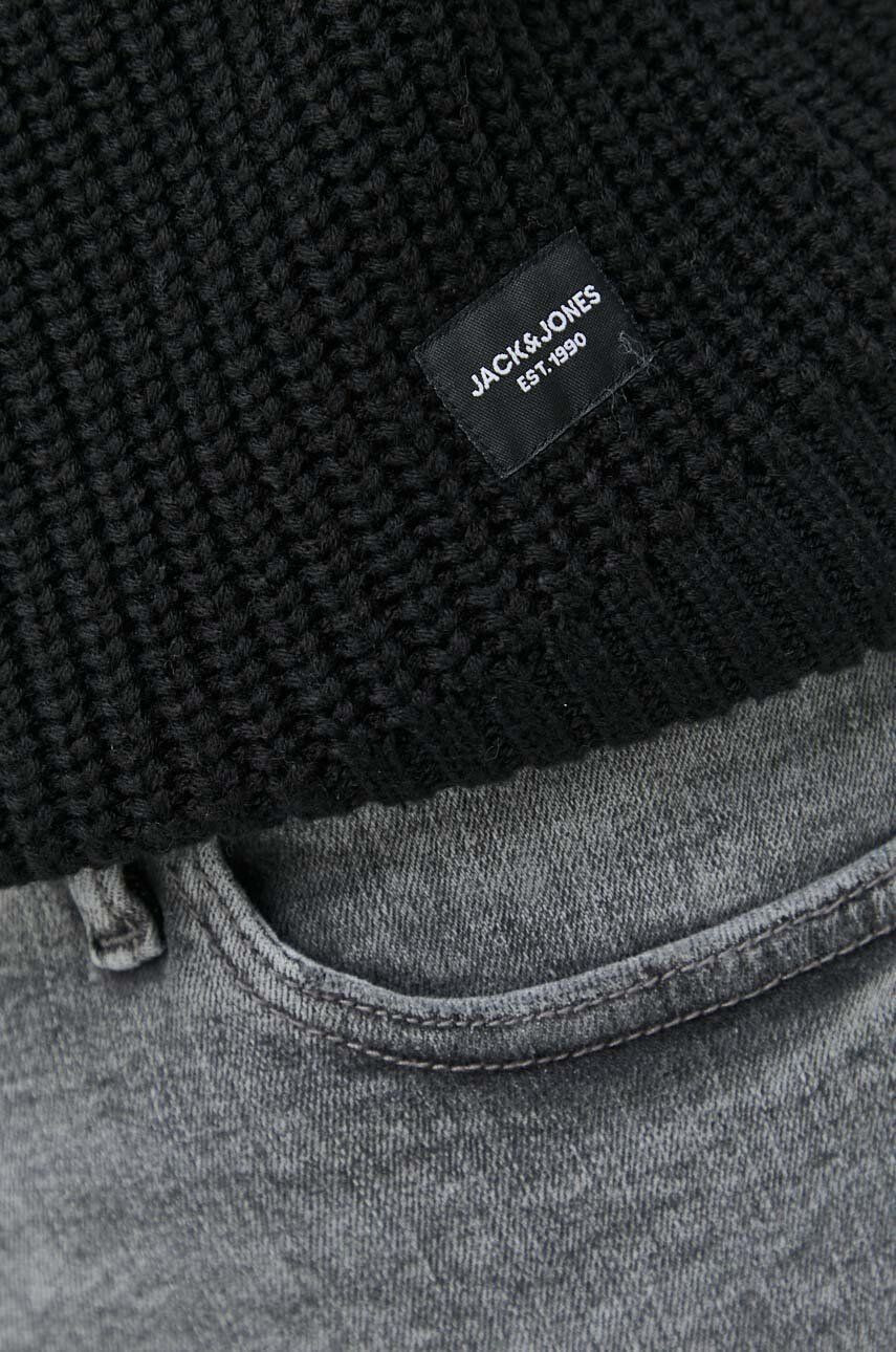 Jack & Jones Sveter pánsky čierna farba s rolákom - Pepit.sk