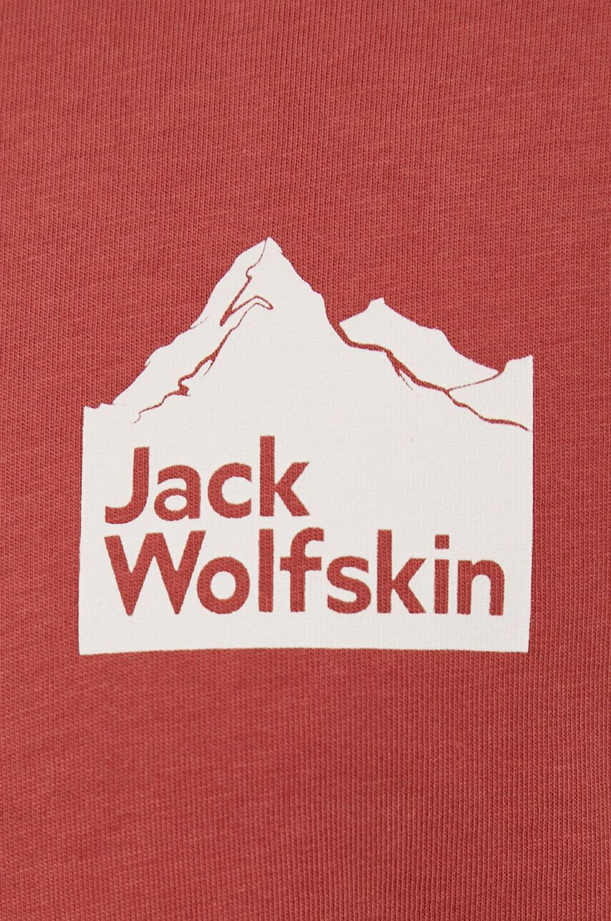 Jack Wolfskin Bavlnené tričko 10 bordová farba jednofarebné - Pepit.sk