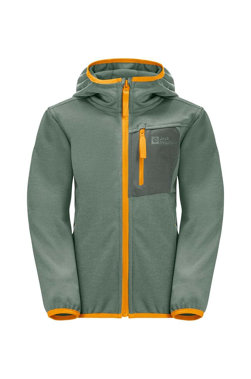 Jack Wolfskin Detská bunda ACTIVE JACKET K zelená farba - Pepit.sk