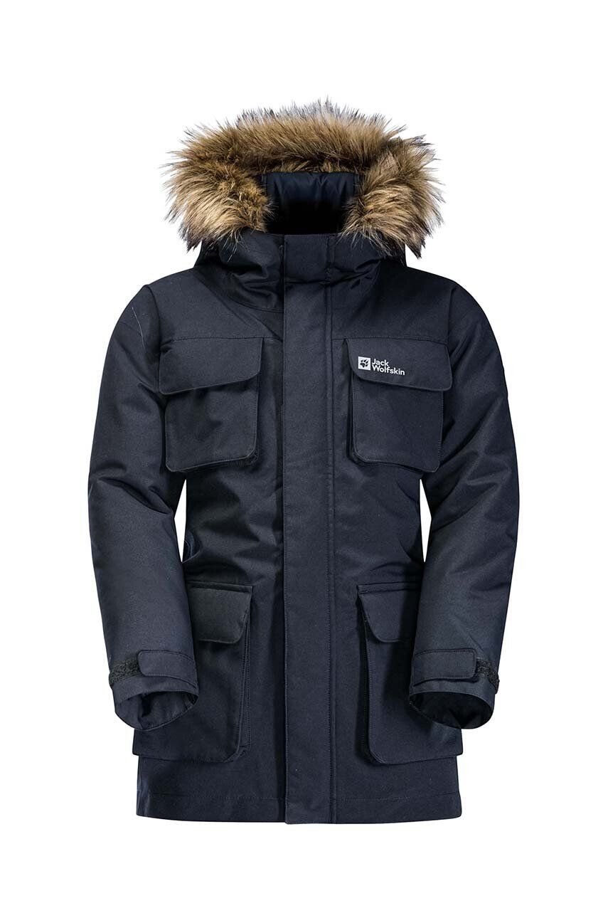 Jack Wolfskin Detská bunda GLACIER PEA čierna farba - Pepit.sk