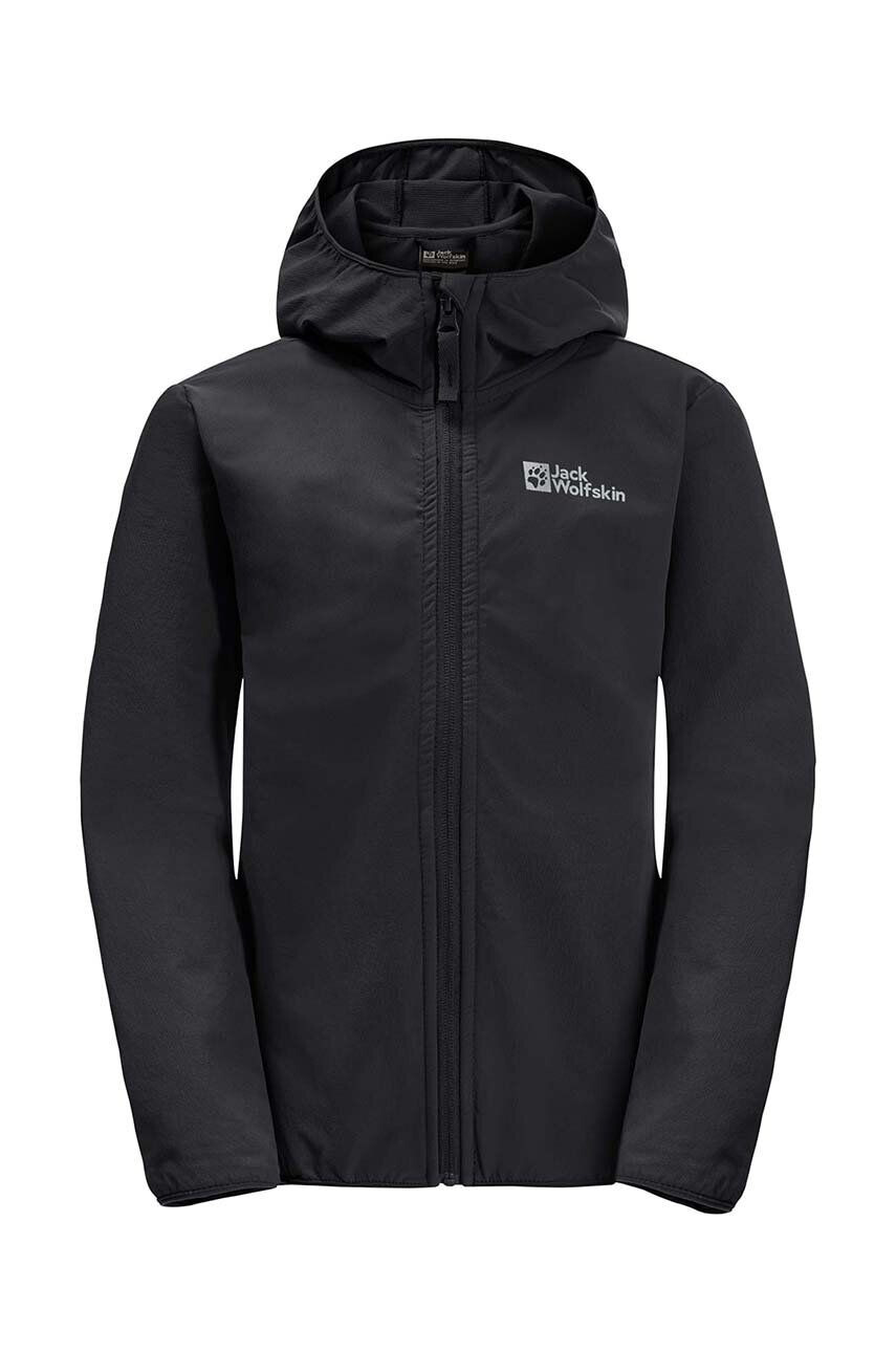 Jack Wolfskin Detská bunda SOLYD JACKET K čierna farba - Pepit.sk