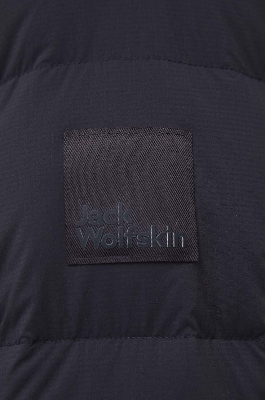 Jack Wolfskin Páperová bunda pánska čierna farba zimná - Pepit.sk