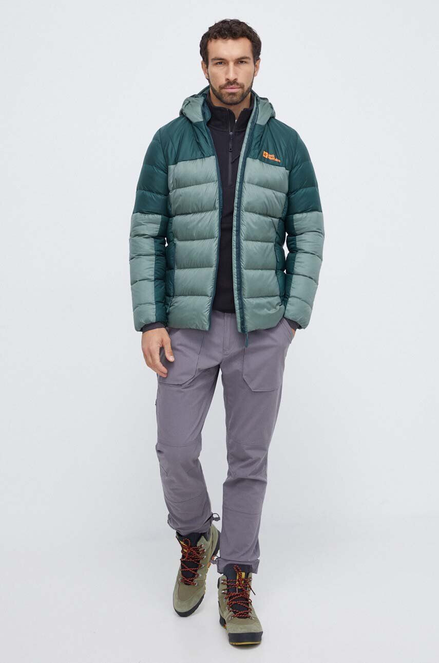 Jack Wolfskin Páperová športová bunda Nebelhorn zelená farba - Pepit.sk