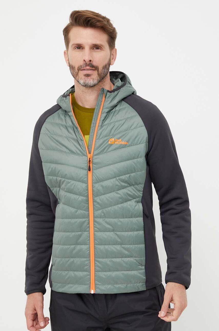 Jack Wolfskin Športová bunda Routeburn Pro Hybrid zelená farba - Pepit.sk