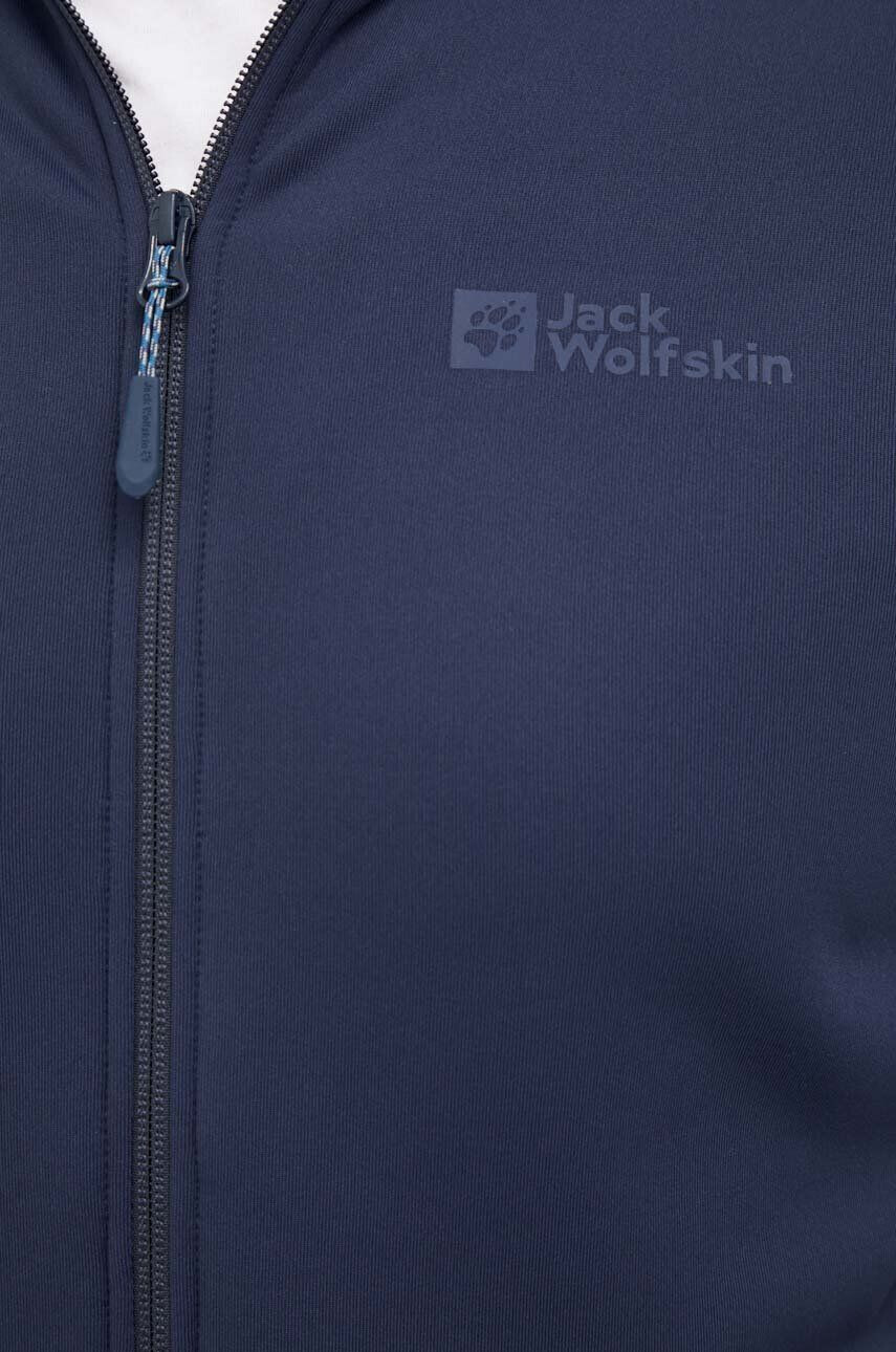 Jack Wolfskin Športová mikina Baiselberg tmavomodrá farba s kapucňou jednofarebná - Pepit.sk