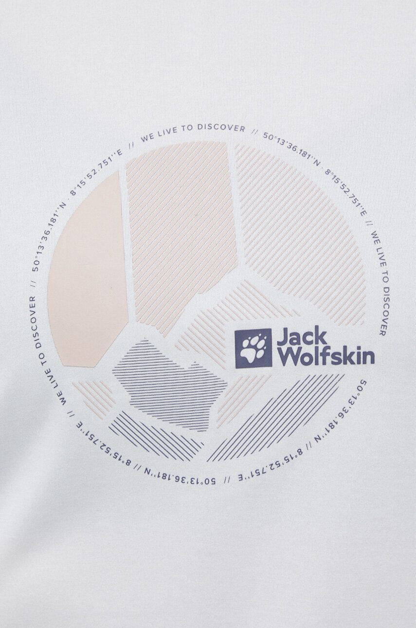 Jack Wolfskin Športové tričko Crosstrail Graphic biela farba - Pepit.sk