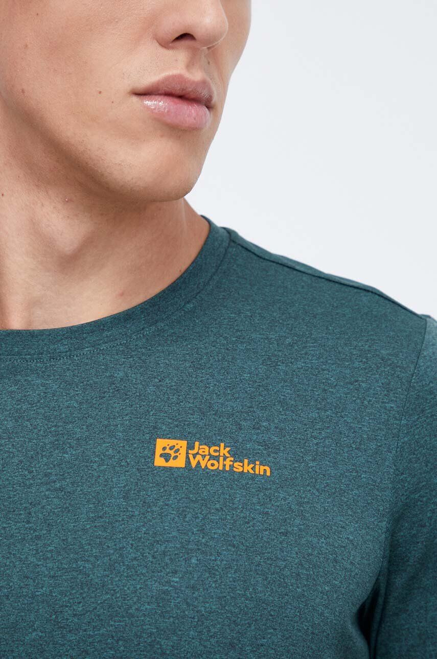 Jack Wolfskin Športové tričko s dlhým rukávom Sky Thermal zelená farba melanžový - Pepit.sk