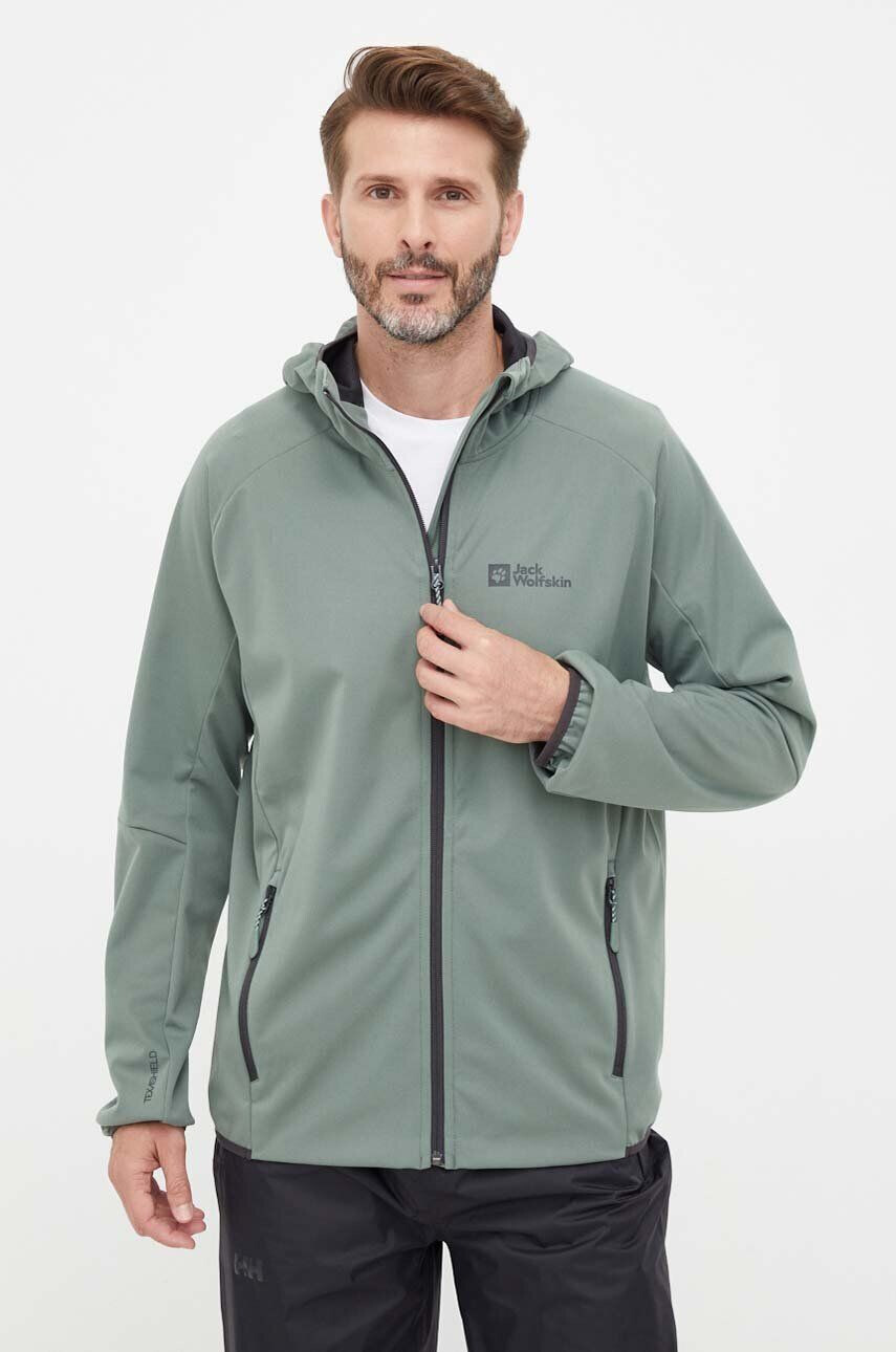 Jack Wolfskin Turistická bunda Feldberg Hoody zelená farba - Pepit.sk