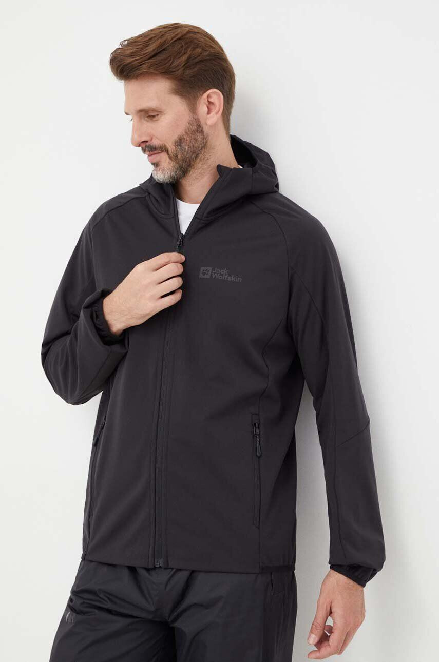 Jack Wolfskin Turistická bunda Feldberg Hoody čierna farba - Pepit.sk