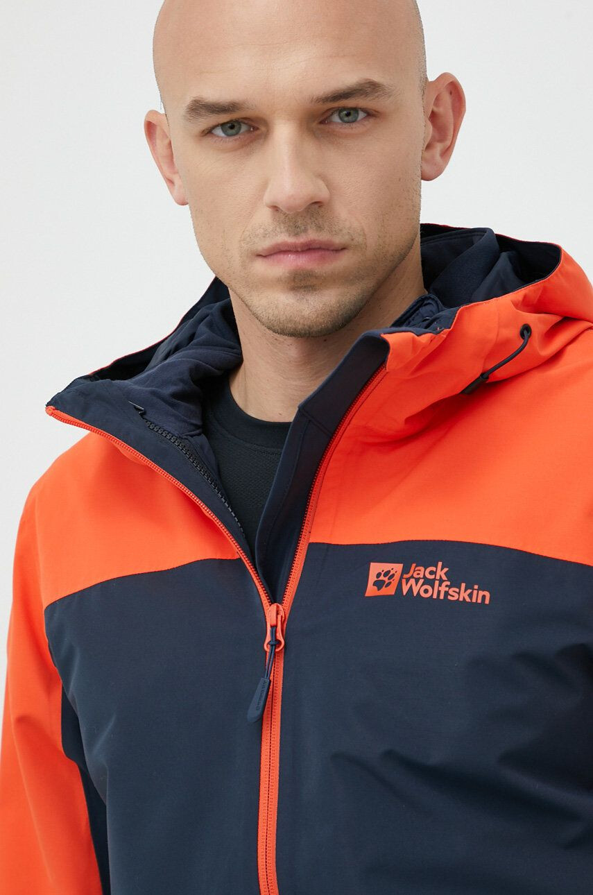 Jack Wolfskin Turistická bunda Glaabach 3in1 oranžová farba - Pepit.sk