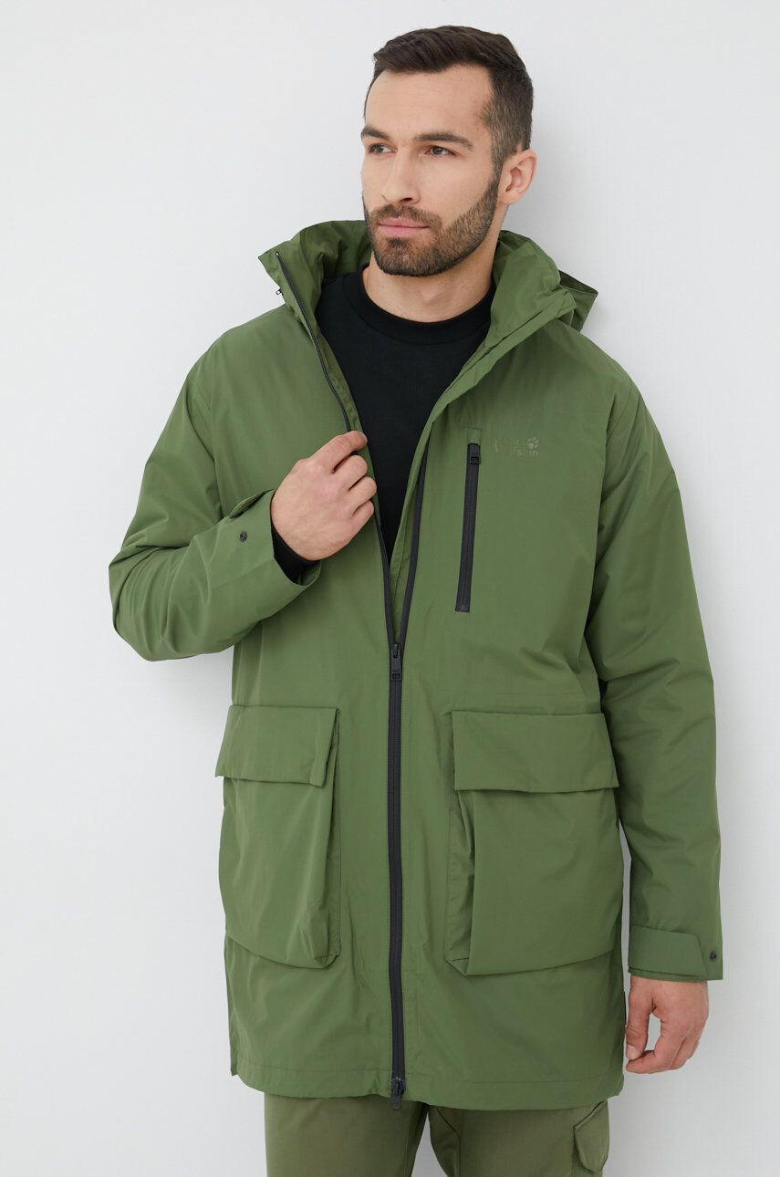 Jack Wolfskin Turistická bunda Norden Port zelená farba - Pepit.sk