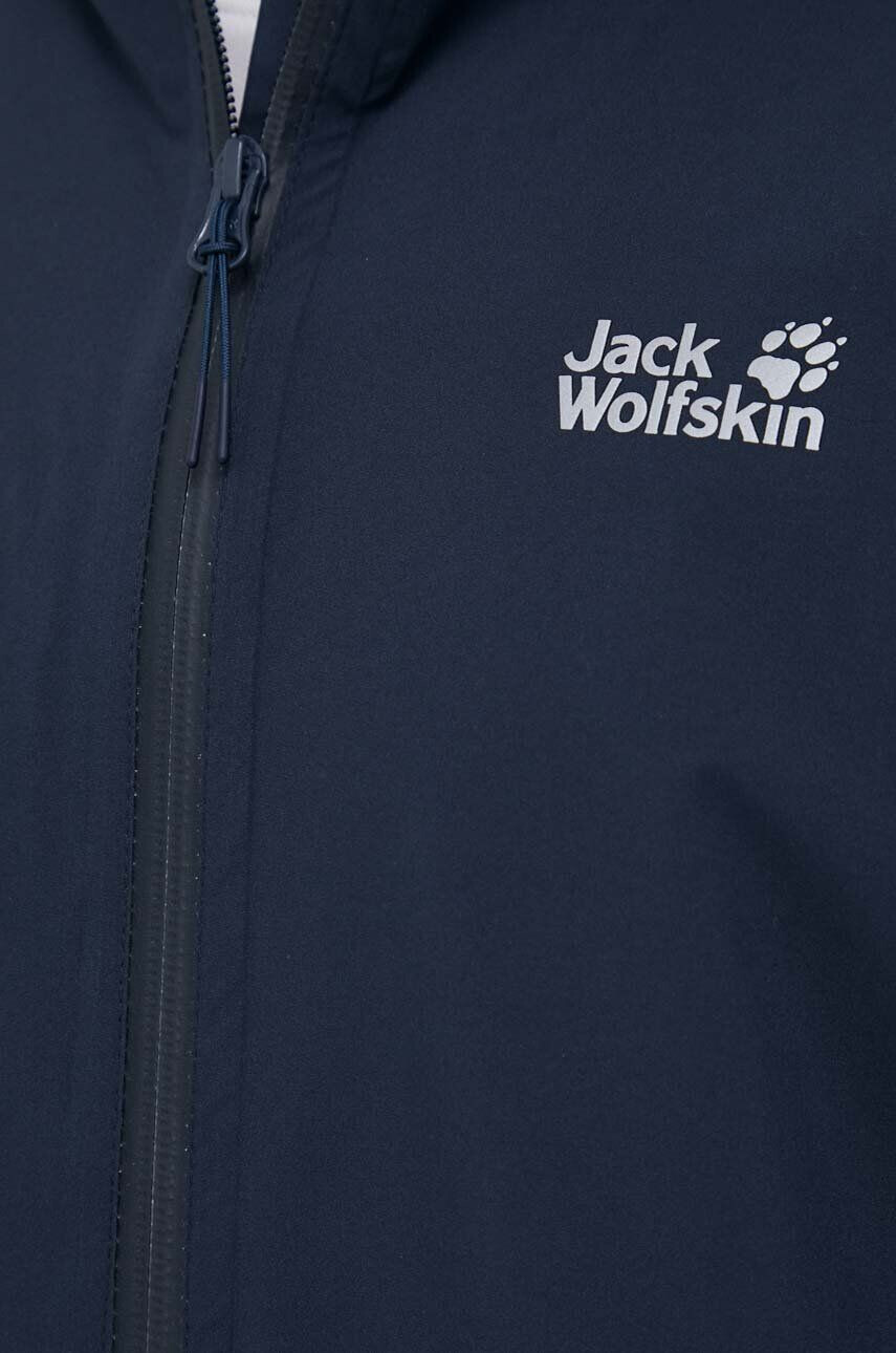 Jack Wolfskin Turistická bunda Pack & Go Shell tmavomodrá farba - Pepit.sk